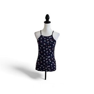 Kaileigh Navy Floral Tank Top